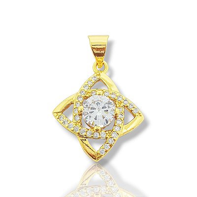 Pingente Estrela Cravejado (17mm) Banhado A Ouro 18k PIN102