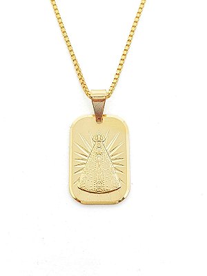 Pingente Medalha Nossa Senhora (13X20mm) Banhado A Ouro 18k PIN058