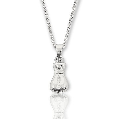 Pingente Malote P (16X8mm) Banhado A Ouro Branco PIN045