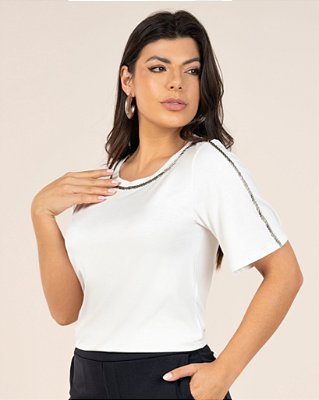 Blusa bordada a mão com canulite miravest