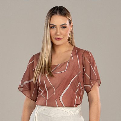 Blusa manga tule miravest
