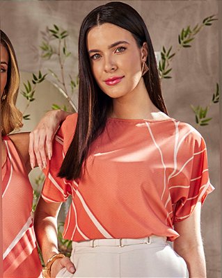 Blusa tecido plano fluido miravest com elastano
