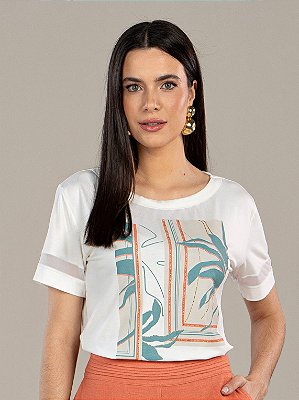 T-shirt com brilho de glitter miravest