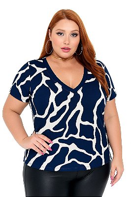 Blusa decote v estampada Gabi plus