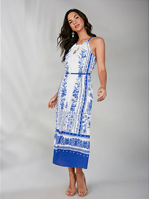 Vestido midi miravest tecido com elastano