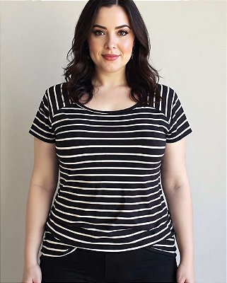Blusa listrada gabi plus