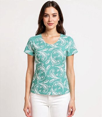 Blusa básica estampada new beleza