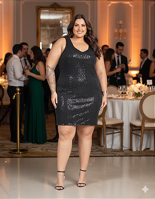 Vestido de paetê medi modas