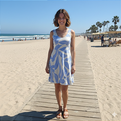 Vestido Luiza curto com recorte