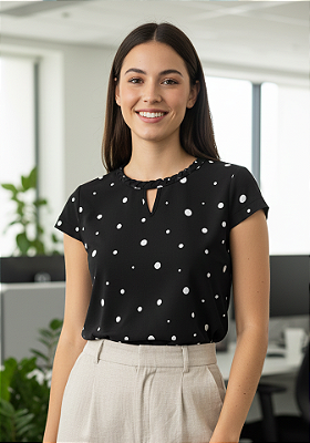 Blusa de gota com a gola trançada tecido