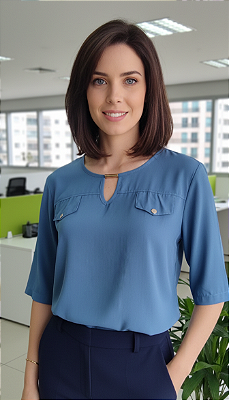 Camisa manga 3/4 de bolso