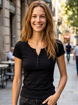 Blusa botões basica malha