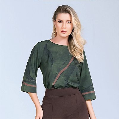 Blusa estampada de manga 3/4 miravest