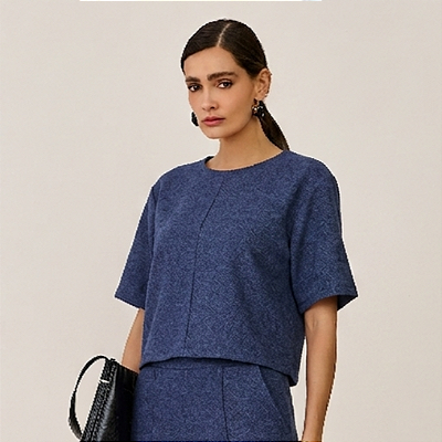 Blusa de malha tweed realist concept