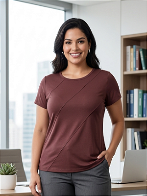 Blusa de manga curta com três frisos na diagonal rayra