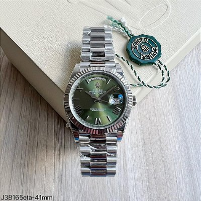 SUPER CLONE MÁQUINA ETA  ROLEX DAY-DATE II VERDE 41MM