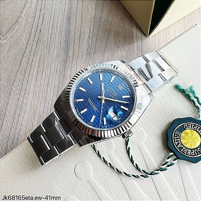 SUPER CLONE MÁQUINA ETA ROLEX DATEJUST AZUL OYSTER 41MM