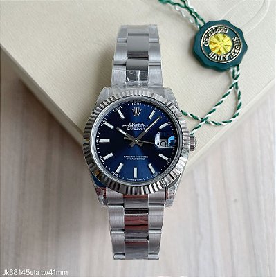 SUPER CLONE MÁQUINA ETA ROLEX DATEJUST AZUL OYSTER 41MM