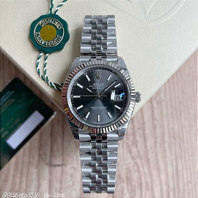 SUPER CLONE MÁQUINA ETA  ROLEX DATEJUST CINZA JUBILEE 41MM