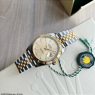 SUPER CLONE MÁQUINA ETA  ROLEX DATEJUST MISTO JUBILEE 41MM