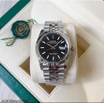 SUPER CLONE MÁQUINA ETA ROLEX DATEJUST 36MM PRETO