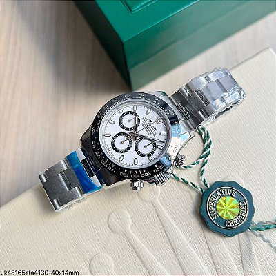 SUPER CLONE MÁQUINA ETA – ROLEX DAYTONA PRATA BRANCO PANDA 40MM