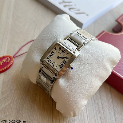 RELÓGIO BASE ETA ( CLONE ) - CARTIER TANK FRANÇAISE PRATA