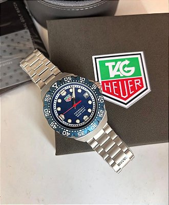 BASE ETA CLONE Tag Heuer Formula 1 Solargraph Azul Aço Automatic