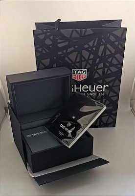 CAIXA ESTOJO TAG HEUER REDONDO COM DOCUMENTOS
