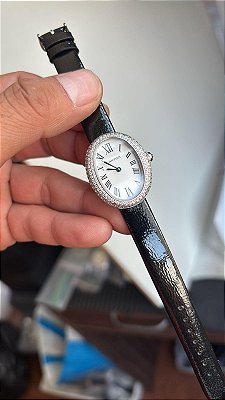 BASE ETA CLONE - CARTIER BAIGNOIRE DIAMOND PULSEIRA PRETA 28MM