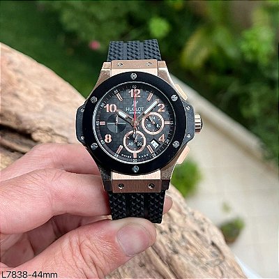 BASE ETA ( CLONE ) HUBLOT BIG BANG GENEVE FUNDO PRETO CAIXA ROSÉ