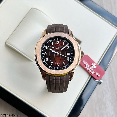 BASE ETA ( CLONE ) PATEK PHILIPPE NAUTILUS AUTOMÁTICO FUNDO MARROM