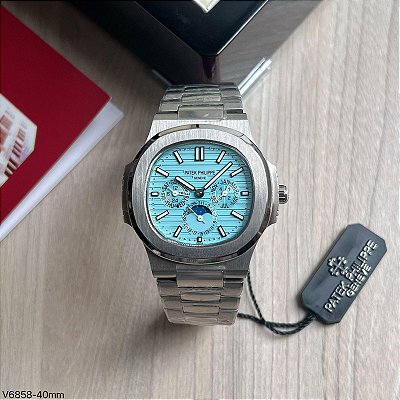 BASE ETA ( CLONE ) PATEK PHILIPPE NAUTILUS AUTOMÁTICO FUNDO TIFFANY