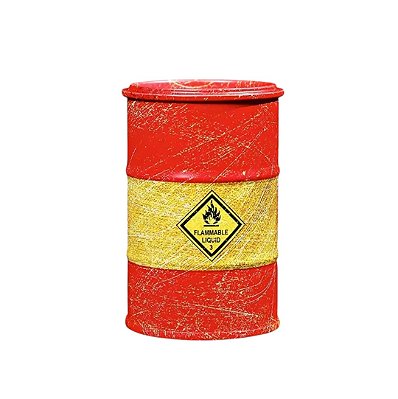 Mini Tambor de Metal (Inflamável Riscado) 8,3cm X 5,5cm