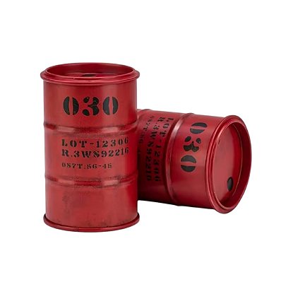 Mini Tambor de Metal (030 Red) 8,3cm X 5,5cm