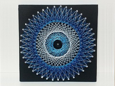 Mandala Olho Grego String Art 25m x 25cm | Fundo negro