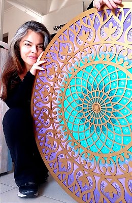 Mandala Duo Torus Turquesa Lilás (do 25cm ao 90cm)