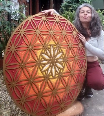 Mandala Duo Flower of Life | Tons quentes (do 25cm ao 90cm)