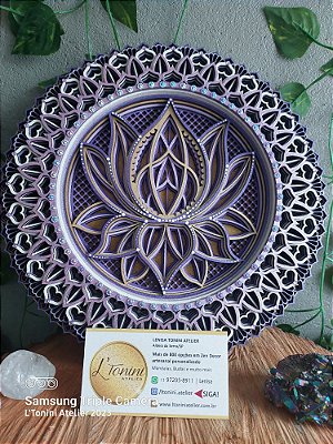 Mandala 3D 8C Flor de Lótus | Chama Violeta (do 25cm ao 90cm)