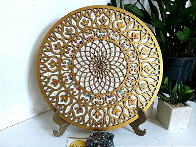 Mandala Duo Torus Gold White 30cm