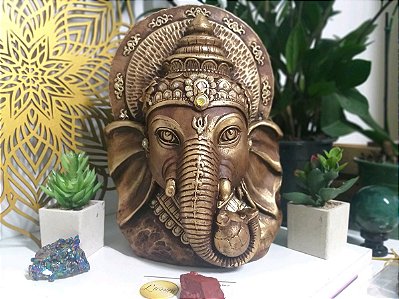 Ganesha Busto 27cm | Madeira (imitação)