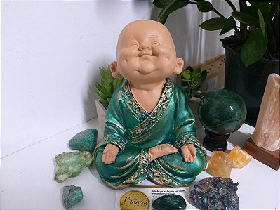 Buda Sorriso 20cm | Verde Outono
