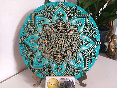 Mandala Duo Verde Turquesa 25cm