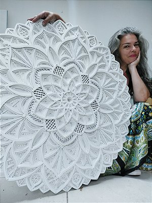 Mandala 3D 9C Dhalia | Off White (do 25cm ao 90cm)