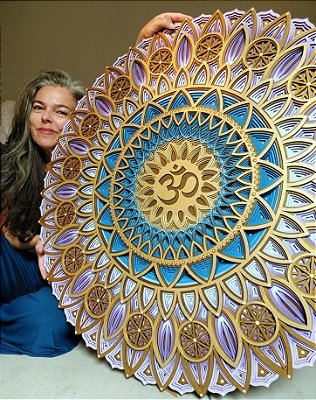 Mandala 3D 7C OM | Paleta Azul/Violeta (do 40cm ao 90cm)