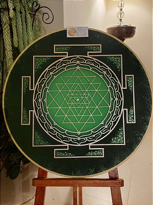 Mandala Duo Sri Yantra | Verde (do 25cm ao 90cm)