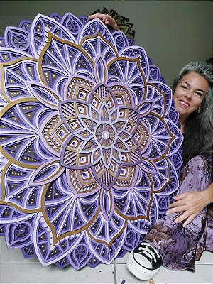 Mandala 3D 9C Dhalia | Chama Violeta (do 25cm ao 90cm)