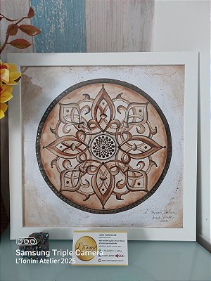 Mandala Stucco em Aquarela 30x30cm
