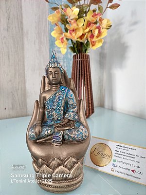 Buda 18cm | Bronze, azul e violeta