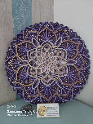 Mandala 3D 9C Dhalia | Chama Violeta 40cm